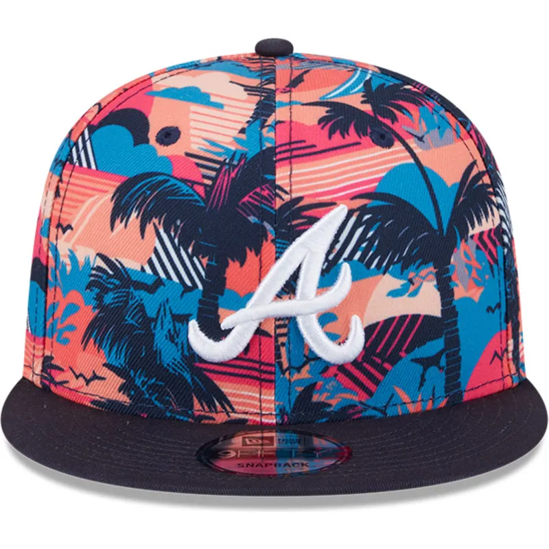 multifarbene-flachkappe-snapback-9fifty-printed-spring-training-fan-pack-2025-der-atlanta-braves-mlb-von-new-era
