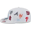 weisse-flache-snapback-kappe-9fifty-scatter-spring-training-fan-pack-2025-von-mlb-grapefruit-league-logo-von-new-era