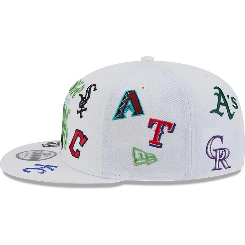 weisse-flache-snapback-kappe-9fifty-scatter-spring-training-fan-pack-2025-von-mlb-cactus-league-logo-von-new-era