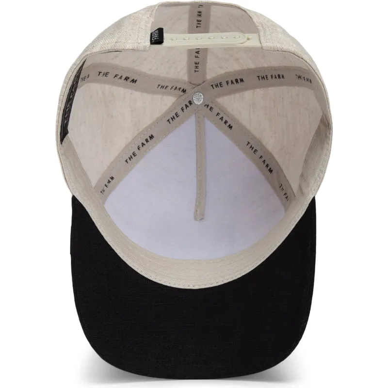 beige-und-schwarze-gebogene-snapback-kappe-skorpion-deadly-lethal-linen-rugged-comfort-the-farm-von-goorin-bros
