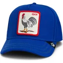 blaue-snapback-cap-mit-gebogenem-schirm-gallo-cock-rooster-field-100-the-farm-von-goorin-bros