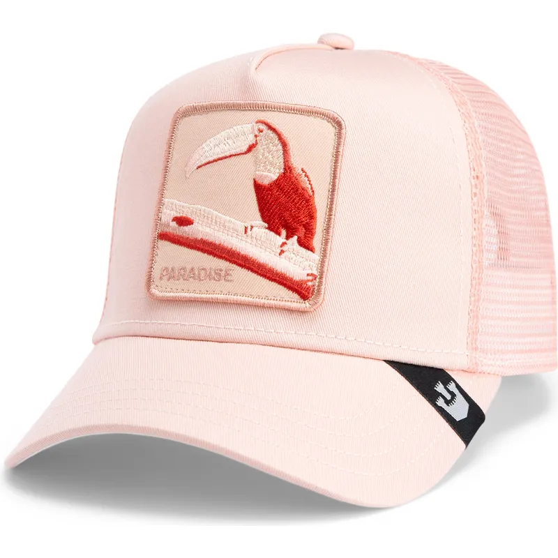 trucker-cap-rosa-tukan-paradise-toucan-mirage-chroma-wave-the-farm-von-goorin-bros
