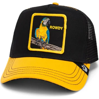 Trucker-Cap schwarz und gelb Papagei The Rowdy Bird Fab Farm von Goorin Bros.