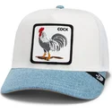 goorin-bros-die-farm-weisse-und-blaue-trucker-kappe-gallo-cock-rooster-fan-institution-ball-club-global-core-denim