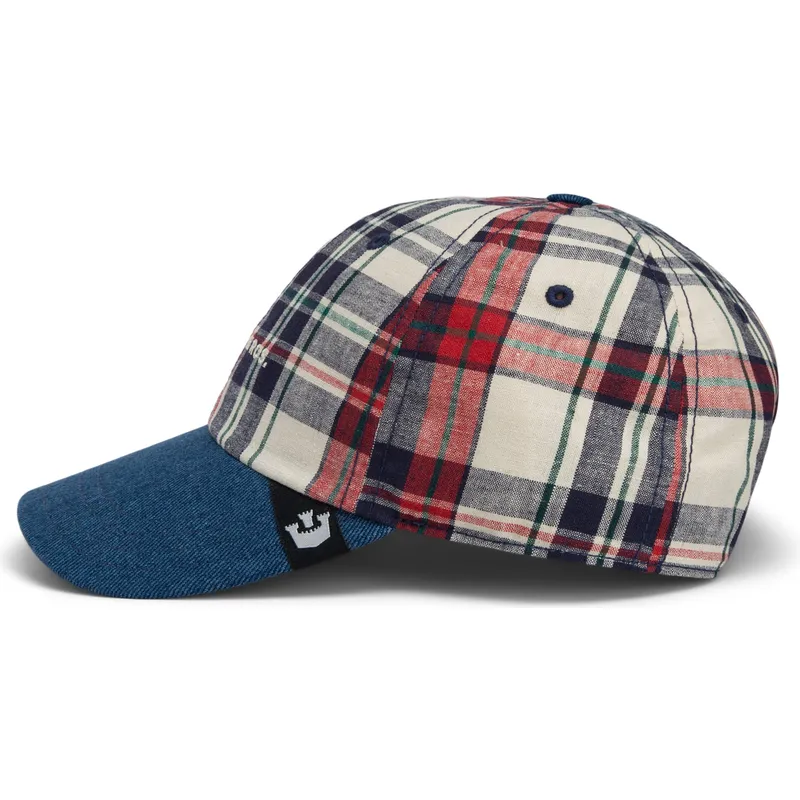 cap-ivelt-tmnosin-snapbek-goorin-bros-curved-brim-raised-in-a-barn-papa-cap-madras-the-farm-navy-blue-and-red-cap-the-farm-de-go cap-ivelt-tmnosin-snapbek-goorin-bros-curved-brim-raised-in-a-barn-papa-cap-madras-the-farm-navy-blue-and-red-cap-the-farm-de-go