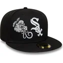 schwarze-enganliegende-59fifty-flatcap-food-icon-windy-city-der-chicago-white-sox-mlb-von-new-era