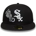 schwarze-enganliegende-59fifty-flatcap-food-icon-windy-city-der-chicago-white-sox-mlb-von-new-era