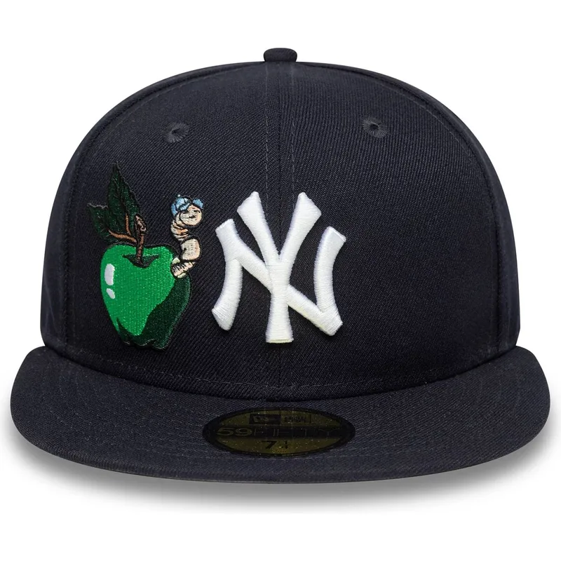 marineblaue-angepasste-59fifty-food-icon-flatcap-der-new-york-yankees-mlb-von-new-era
