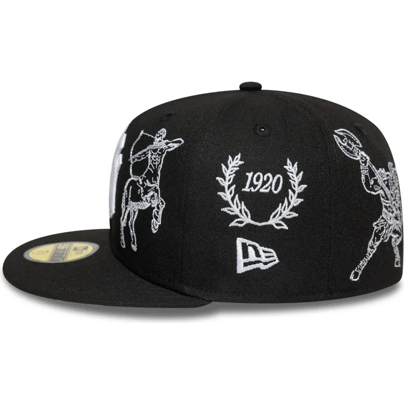 schwarze-enganliegende-59fifty-flatcap-mythical-der-new-york-yankees-mlb-von-new-era