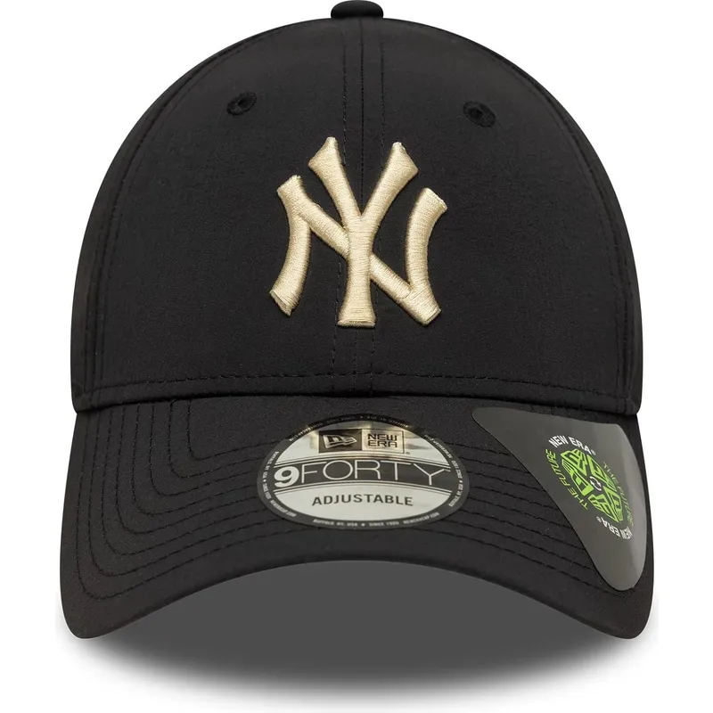 schwarze-verstellbare-kappe-mit-gebogenem-schirm-und-beigem-logo-9forty-recycled-der-new-york-yankees-mlb-von-new-era