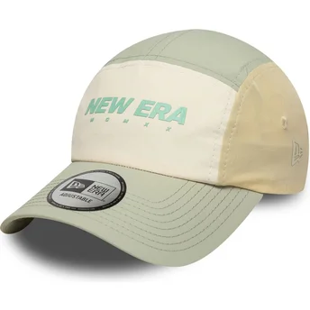 New Era Curved Brim Runner Tech Beige and Green Adjustable Cap