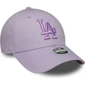 violette-verstellbare-damenkappe-mit-gebogenem-schirm-und-violettem-logo-9forty-league-essential-der-los-angeles-dodgers-mlb-von