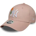 new-era-curved-brim-women-9forty-beaded-new-york-yankees-mlb-pink-adjustable-cap