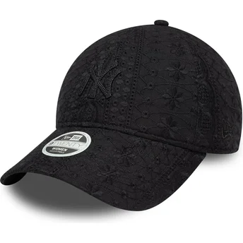 Sapkák ívelt fekete állítható pánt 9TWENTY Broderie New York Yankees MLB New Era