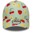 grune-gebogene-verstellbare-kappe-fur-kinder-9forty-all-over-print-fruit-von-new-era