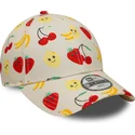 beige-verstellbare-kinder-cap-9forty-all-over-print-fruit-von-new-era