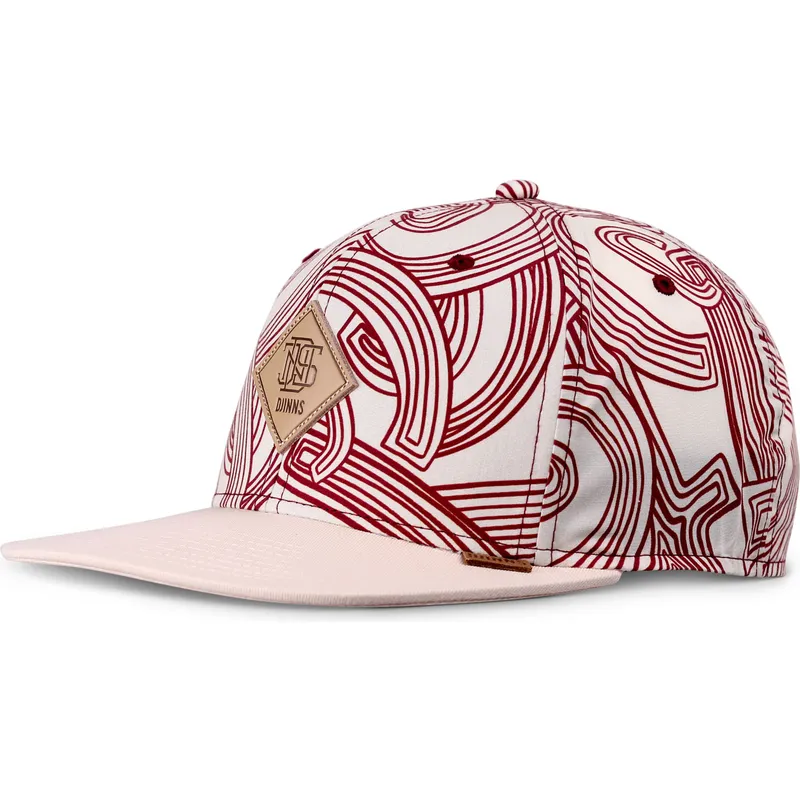 flache-beige-und-rote-snapback-kappe-ma-pattern-von-djinns