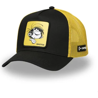 Schwarze und gelbe Trucker-Kappe Gaston Lagaffe HEA von Capslab