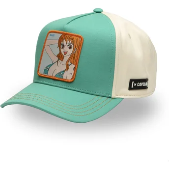 Snapback-Kappe blau-weiß gebogen Nami OP5 NAM One Piece von Capslab