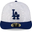 weisse-und-blaue-anliegende-flat-cap-59fifty-day-low-profile-der-los-angeles-dodgers-mlb-von-new-era