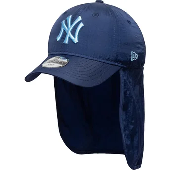 New Era New York Yankees MLB 9FORTY Sun Shield blaue Snapback-Kappe für Jungen mit gebogenem Schirm und blauem Logo