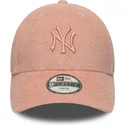 new-era-curved-brim-youth-9forty-towelling-new-york-yankees-mlb-pink-adjustable-cap