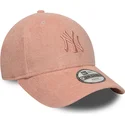 new-era-curved-brim-youth-9forty-towelling-new-york-yankees-mlb-pink-adjustable-cap