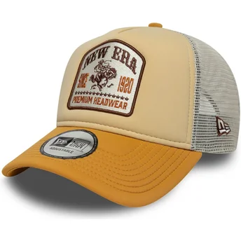 Beige Trucker-Cap A Frame Graphic Patch von New Era