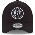 schwarze-gebogene-verstellbare-kinderkappe-9forty-the-league-der-brooklyn-nets-nba-von-new-era