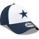 weisse-und-marineblaue-verstellbare-gebogene-kappe-fur-kinder-9forty-the-league-der-dallas-cowboys-nfl-von-new-era