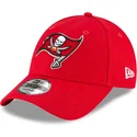 rote-gebogene-verstellbare-kinderkappe-9forty-the-league-der-tampa-bay-buccaneers-nfl-von-new-era