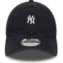 verstellbare-9twenty-navy-blaue-kappe-mit-gebogenem-schirm-und-mini-logo-der-new-york-yankees-mlb-von-new-era