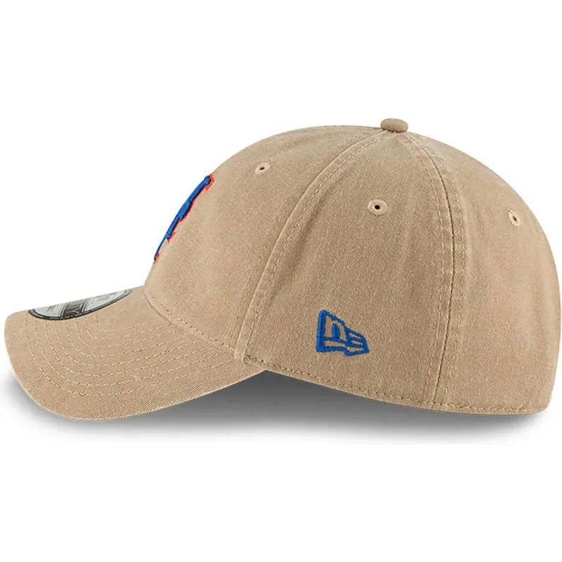 beige-verstellbare-curved-cap-9twenty-core-classic-der-new-york-mets-mlb-von-new-era