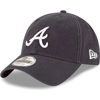 New Era Curved Brim 9TWENTY Core Classic Atlanta Braves MLB Navy Blue Adjustable Cap