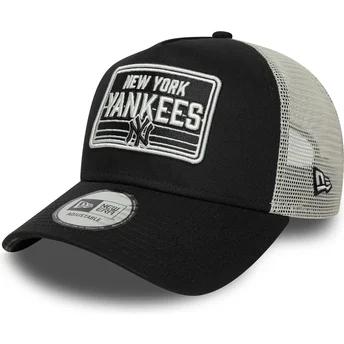 New Era New York Yankees MLB A Frame Patch Schwarz-Weiß Trucker Cap