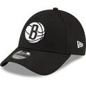schwarze-verstellbare-gebogene-kappe-9forty-the-league-der-brooklyn-nets-nba-von-new-era