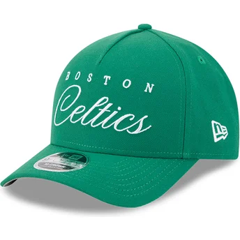Grön böjd keps snapback 9FORTY M-Crown Draft 2025 Boston Celtics NBA från New Era