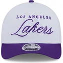 weisse-und-violette-gebogene-snapback-kappe-9forty-m-crown-draft-2025-der-los-angeles-lakers-nba-von-new-era