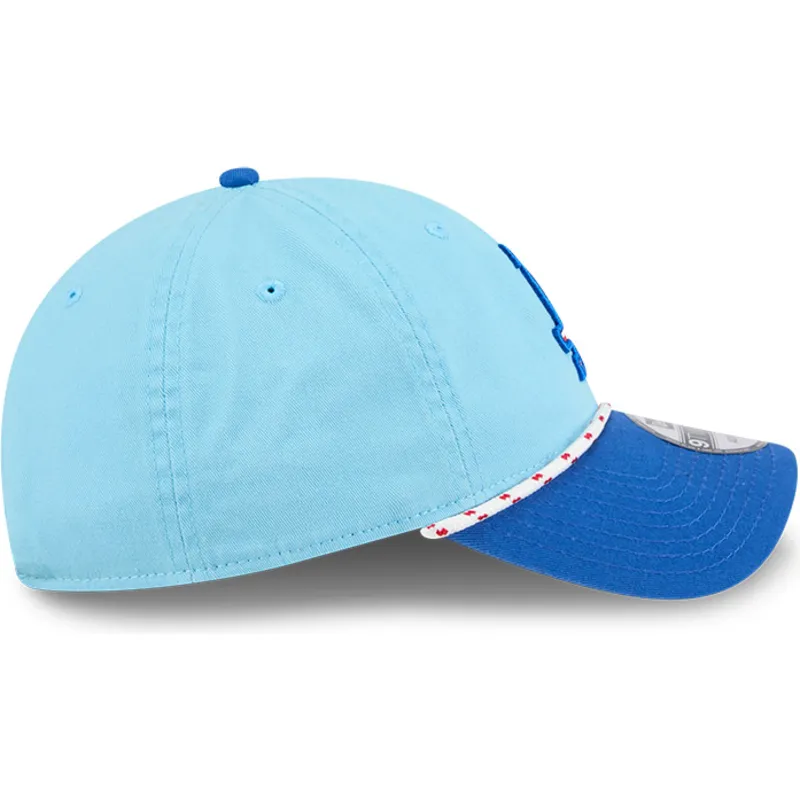 blaue-verstellbare-curved-cap-9twenty-4th-july-der-los-angeles-dodgers-mlb-von-new-era