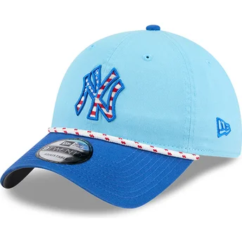 Gorra curva azul ajustable 9TWENTY 4th July de New York Yankees MLB de New Era