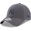 new-era-curved-brim-blue-logo-9twenty-core-classics-new-york-yankees-mlb-grey-adjustable-cap