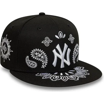 Gorra plana negra ajustada 59FIFTY Paisley de New York Yankees MLB de New Era