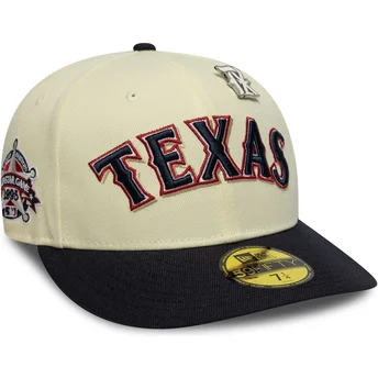 Gorra curva beige y azul marino ajustada 59FIFTY All Star Game Pin de Texas Rangers MLB de New Era