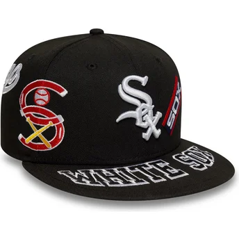 Chicago White Sox MLB New Era 59FIFTY All Over svart justerad flat keps