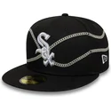 schwarze-enganliegende-59fifty-flatcap-chain-wrap-der-chicago-white-sox-mlb-von-new-era