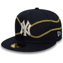 gorra-plana-azul-marino-ajustada-59fifty-chain-wrap-de-new-york-yankees-mlb-de-new-era