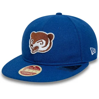 Flache blaue verstellbare 9FIFTY Retro Crown Heritage Kappe der Chicago Cubs MLB von New Era