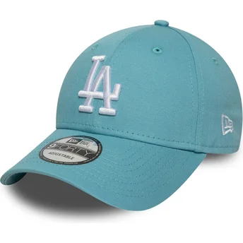 Hellblaue verstellbare gebogene Kappe 9FORTY League Essential der Los Angeles Dodgers MLB von New Era
