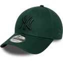 9forty-league-essential-new-york-yankees-mlb-verstellbare-grune-gebogene-kappe-mit-grunem-logo-von-new-era