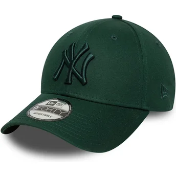 9FORTY League Essential New York Yankees MLB verstellbare grüne gebogene Kappe mit grünem Logo von New Era